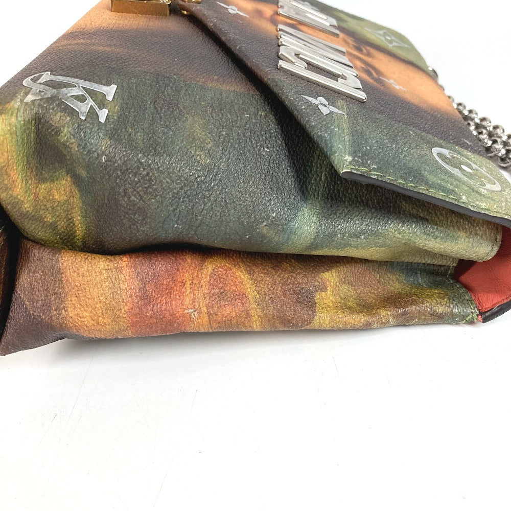 LOUIS VUITTON M64626 マスターズコレクション モナリザ Wチェーンバッグ カバン チェーンバッグ 斜め掛け フラップ ハンドバッグ ショルダーバッグ レザー ユニセックス ピンク