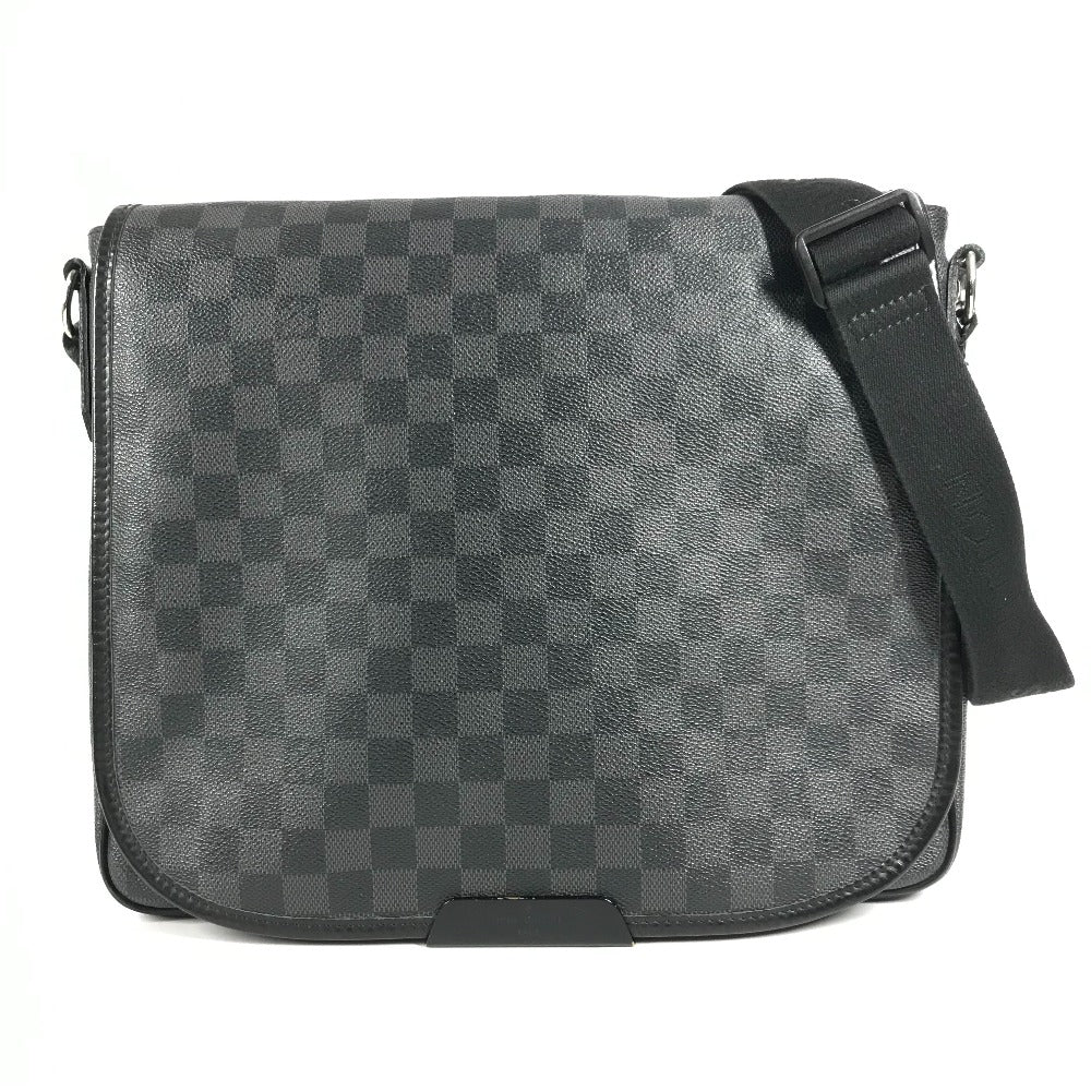LOUIS VUITTON N58029 Damier Graphite Daniel MM Daniel MM Bag Messenger Bag Flap Shoulder Bag Damier Graphite Canvas Unisex Black