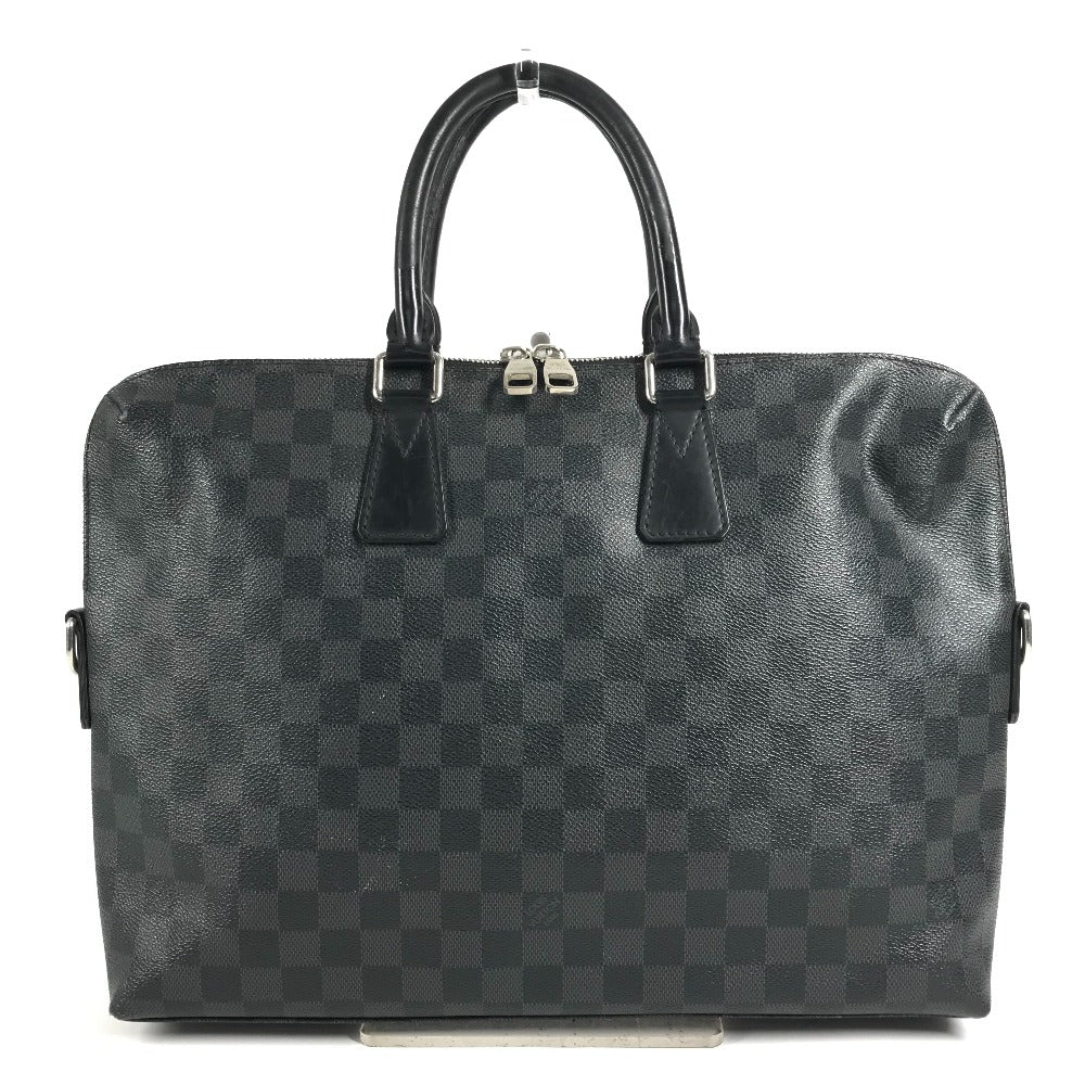 LOUIS VUITTON N48224 Damier Graphite Porte Documents Jour PDJ กระเป๋า กระเป๋าเอกสาร กระเป๋าถือ กระเป๋าเอกสาร กระเป๋าธุรกิจ แคนวาส Damier Graphite ผู้ชาย สีดำ