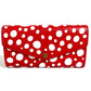 LOUIS VUITTON M81909 モノグラム LV × YK 草間彌生 ポルトフォイユ サラ NM 草間彌生 ドット 水玉 2つ折り フラップ 長財布 レザー ユニセックス レッド