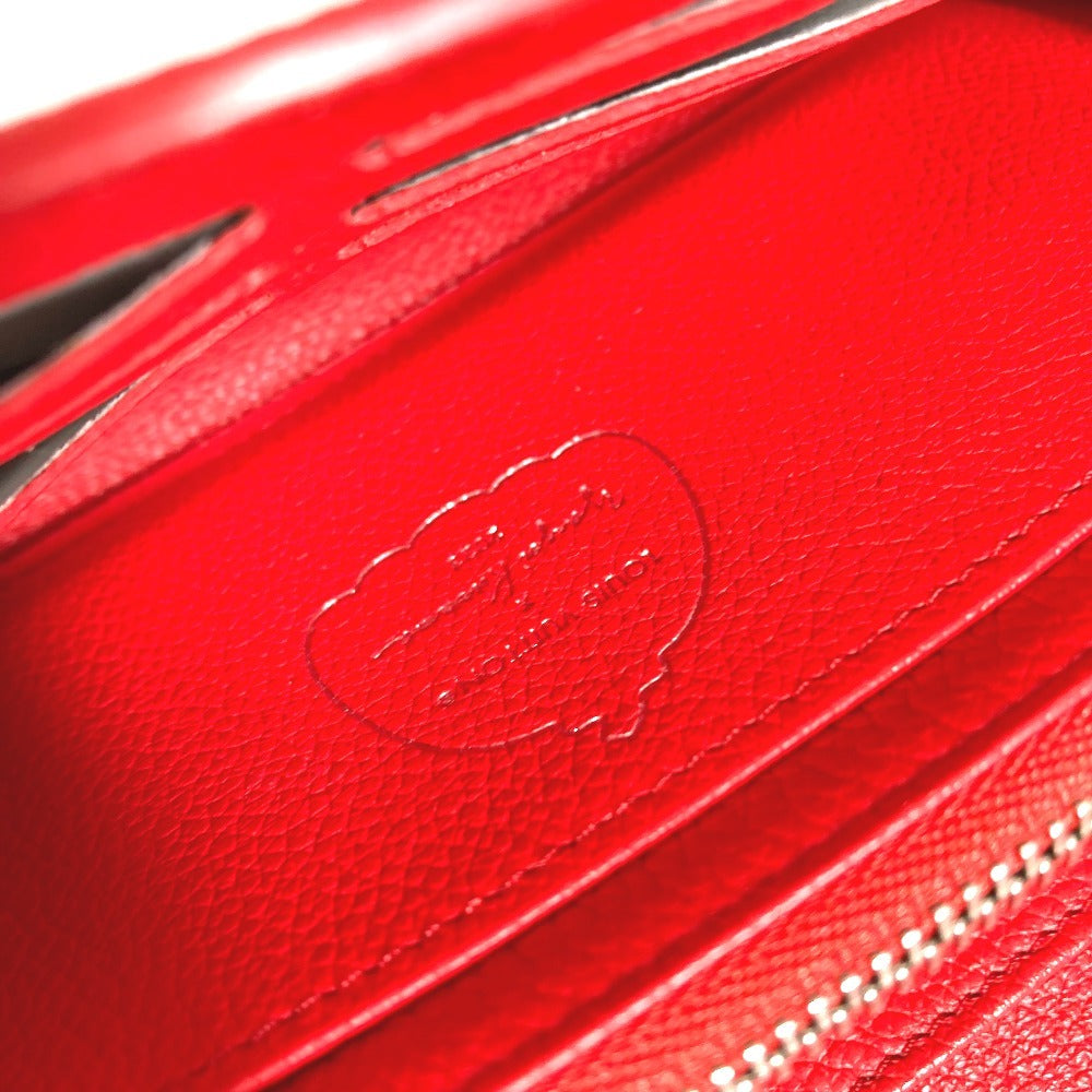 LOUIS VUITTON M81909 モノグラム LV × YK 草間彌生 ポルトフォイユ サラ NM 草間彌生 ドット 水玉 2つ折り フラップ 長財布 レザー ユニセックス レッド