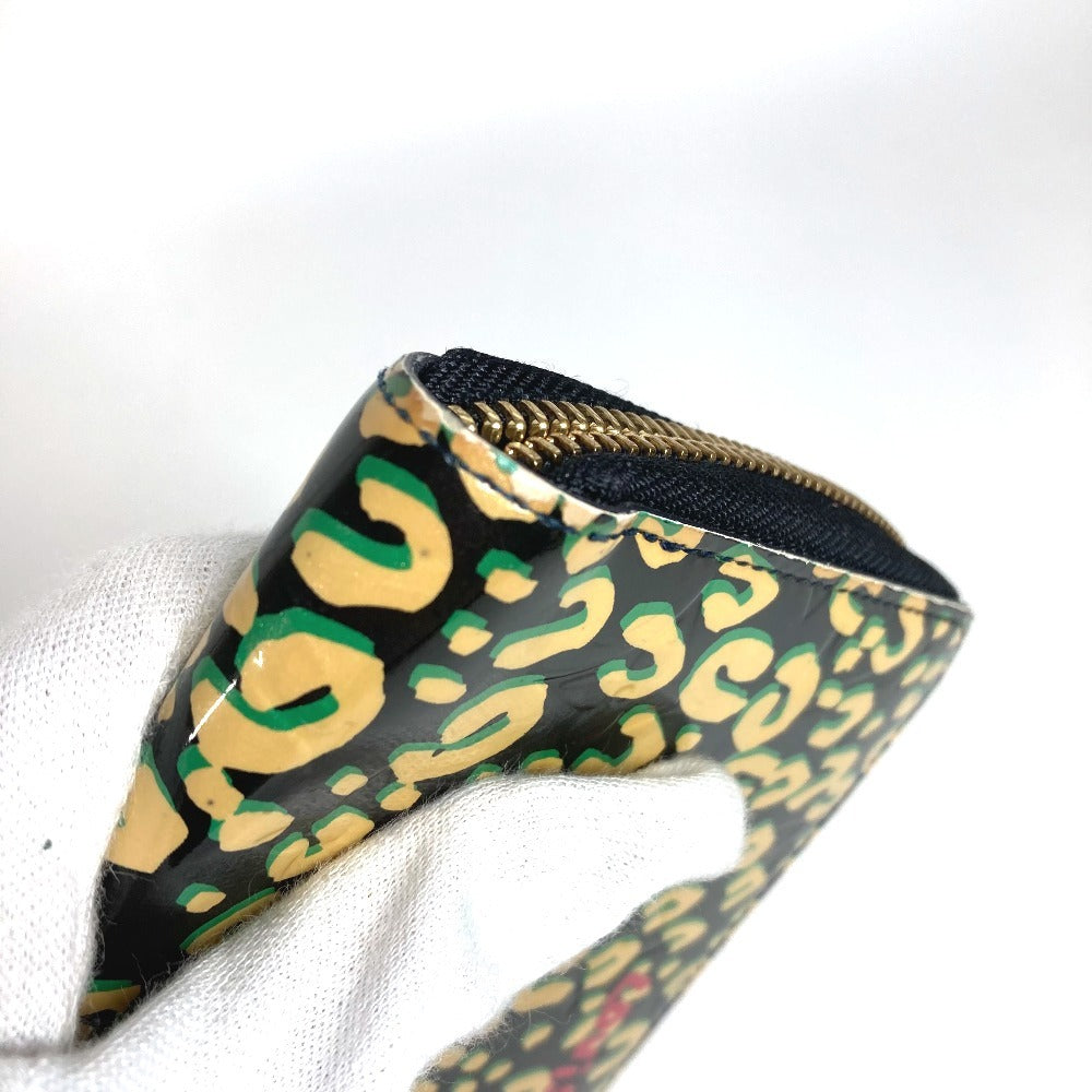 LOUIS VUITTON M91475 ヴェルニレオパード 豹 ヒョウ柄 ジッピーウォレット ロングウォレット ラウンドファスナー 長財布 パテントレザー ユニセックス ブラック