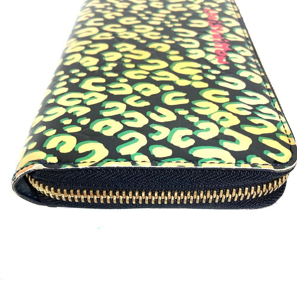 LOUIS VUITTON M91475 ヴェルニレオパード 豹 ヒョウ柄 ジッピーウォレット ロングウォレット ラウンドファスナー 長財布 パテントレザー ユニセックス ブラック