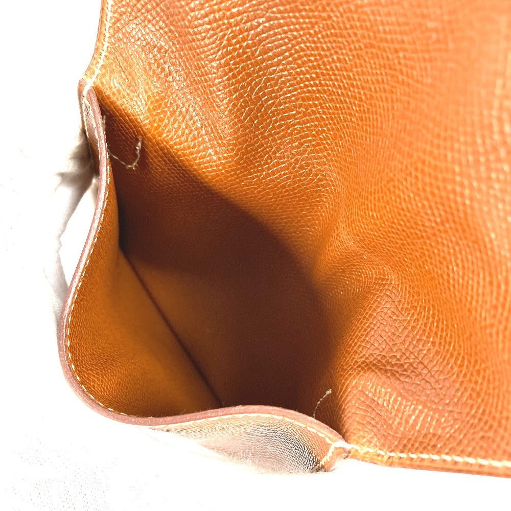 HERMES ヴィンテージ アメリ 斜め掛け ポシェット フラップ ショルダーバッグ レザー ユニセックス ブラウン