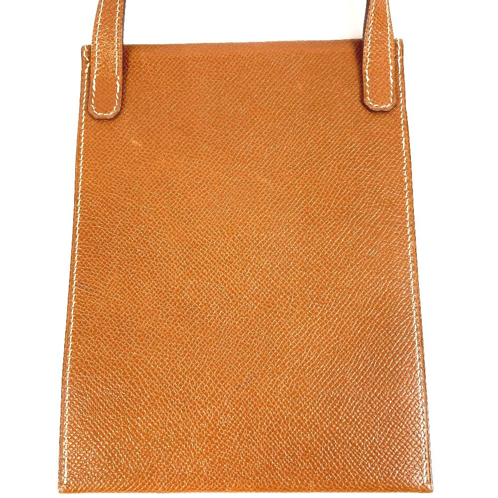 HERMES ヴィンテージ アメリ 斜め掛け ポシェット フラップ ショルダーバッグ レザー ユニセックス ブラウン