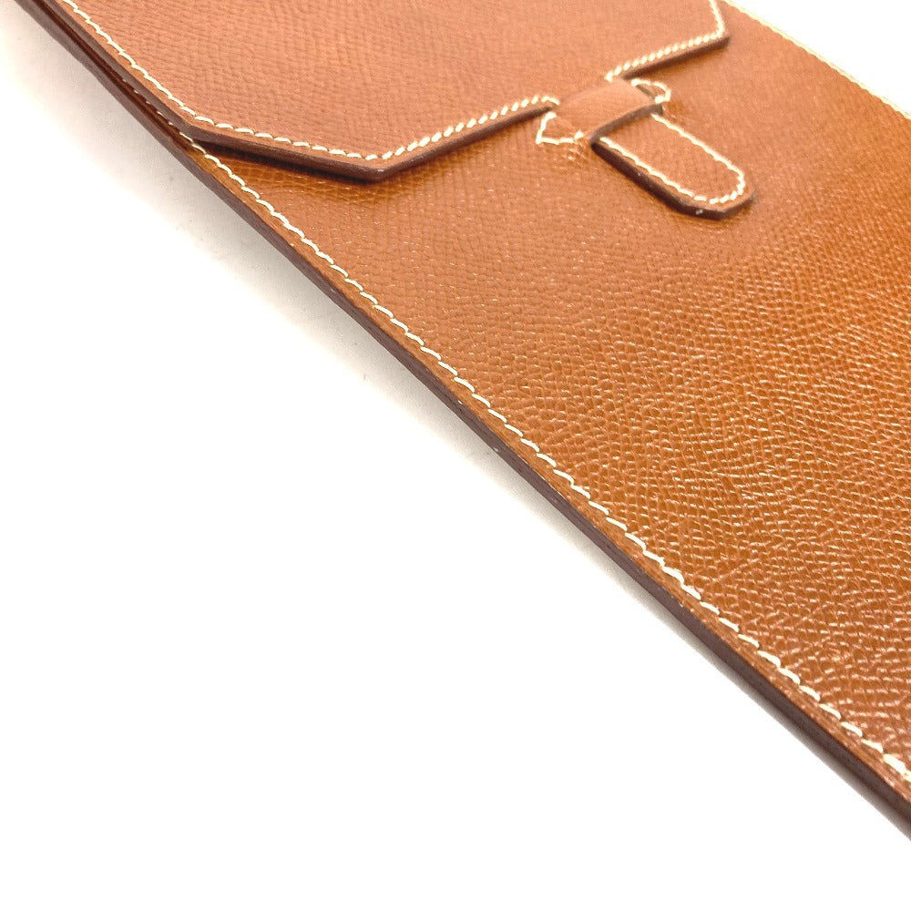 HERMES ヴィンテージ アメリ 斜め掛け ポシェット フラップ ショルダーバッグ レザー ユニセックス ブラウン