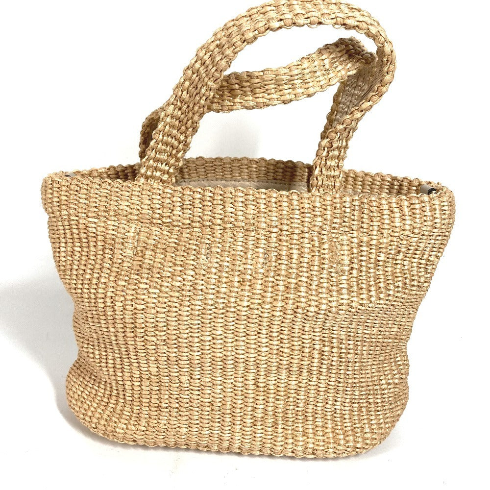 JIMMY CHOO Logo Bag Tote Bag Summer Bag Beach Bag Basket Bag Handbag Raffia Unisex Beige