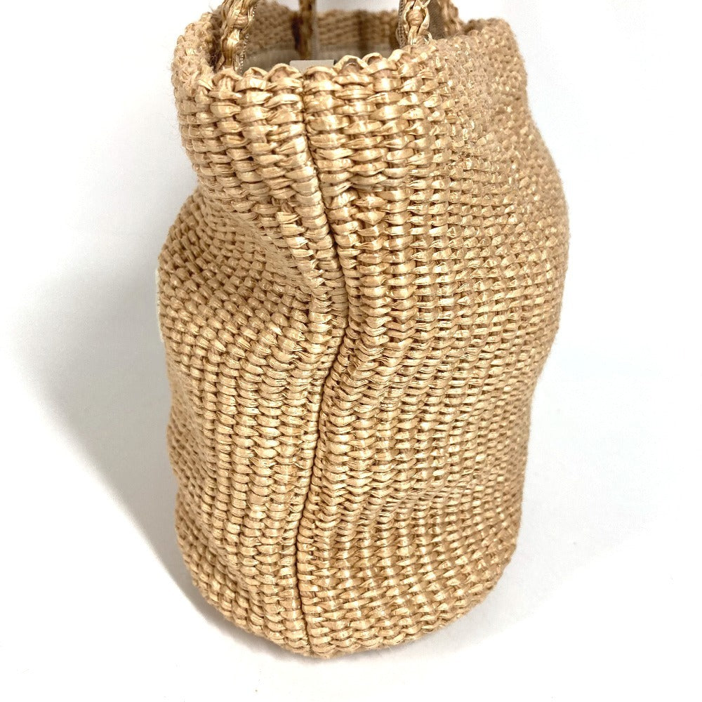JIMMY CHOO Logo Bag Tote Bag Summer Bag Beach Bag Basket Bag Handbag Raffia Unisex Beige