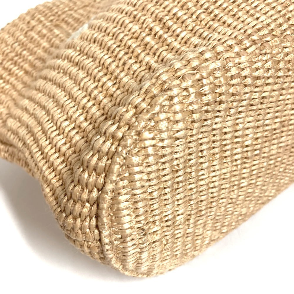 JIMMY CHOO Logo Bag Tote Bag Summer Bag Beach Bag Basket Bag Handbag Raffia Unisex Beige