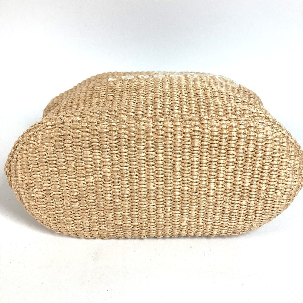 JIMMY CHOO Logo Bag Tote Bag Summer Bag Beach Bag Basket Bag Handbag Raffia Unisex Beige