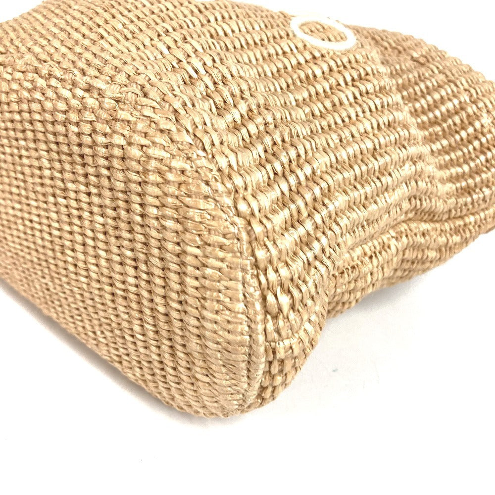 JIMMY CHOO Logo Bag Tote Bag Summer Bag Beach Bag Basket Bag Handbag Raffia Unisex Beige