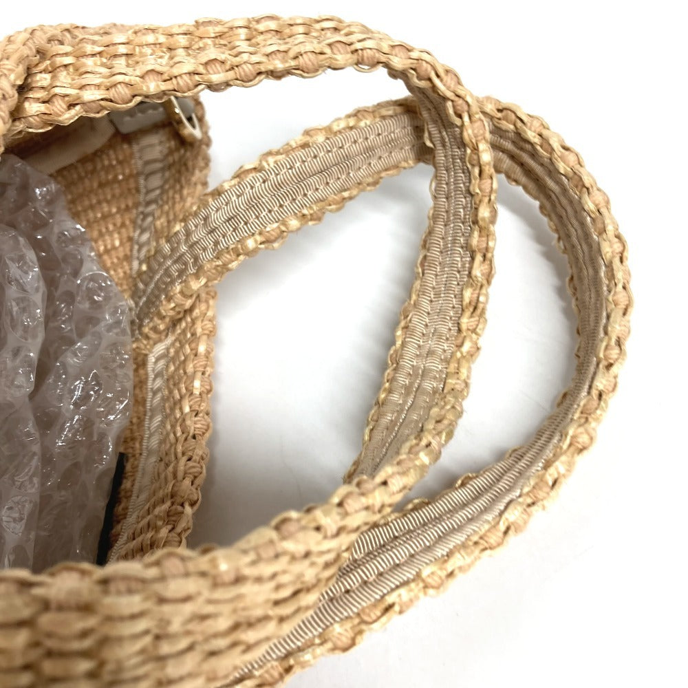 JIMMY CHOO Logo Bag Tote Bag Summer Bag Beach Bag Basket Bag Handbag Raffia Unisex Beige