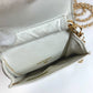CHANEL ヴィンテージ CC ココマーク ロゴ チェーン 斜め掛け ポシェット フラップ 携帯ポーチ ショルダーバッグ キャビアスキン ユニセックス ホワイト