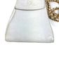 CHANEL ヴィンテージ CC ココマーク ロゴ チェーン 斜め掛け ポシェット フラップ 携帯ポーチ ショルダーバッグ キャビアスキン ユニセックス ホワイト
