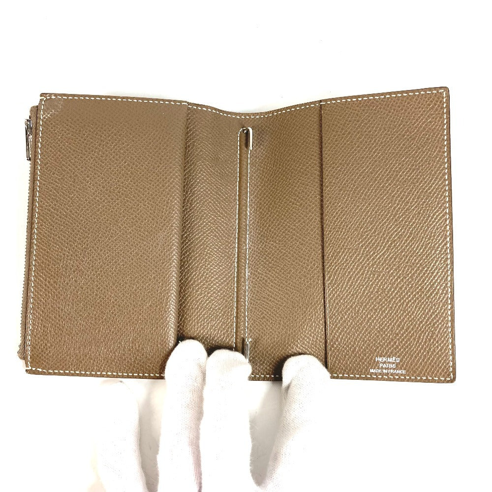 HERMES EAジップ EA ジップ システム手帳 ステーショナリー ポケット付き 手帳カバー レザー ユニセックス エトゥープ グレー