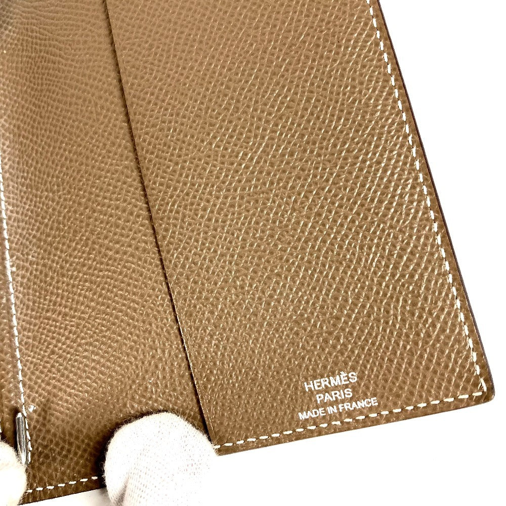 HERMES EAジップ EA ジップ システム手帳 ステーショナリー ポケット付き 手帳カバー レザー ユニセックス エトゥープ グレー