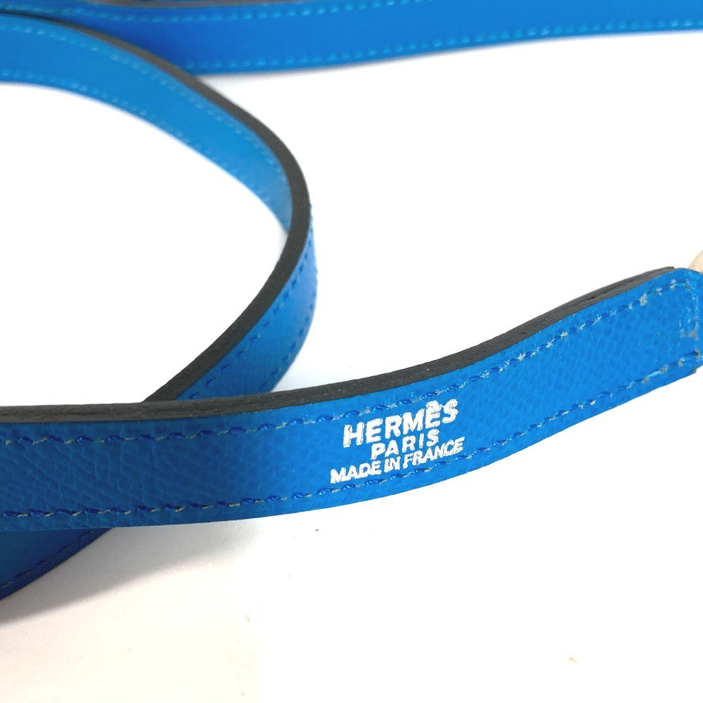 HERMES パヴァ―ヌ ドッグカラー＆リード セット ペア アクセサリー ペット 犬 ワンちゃん 首輪 レザー ユニセックス ブルー