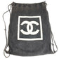 CHANEL スポーツ CC ココマーク ロゴ ナップサック バックパック ニット カバン リュックサック コットン ユニセックス ブラック