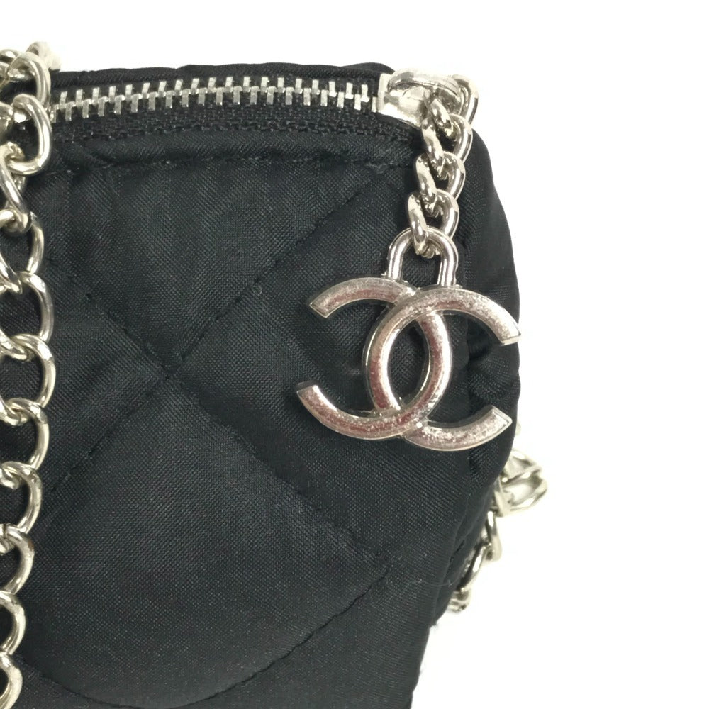 CHANEL CC ココマーク バイカラー 折り畳み傘 アンブレラ チェーンケース付き チェーンポーチ付き 傘 ナイロン ユニセックス ブラック