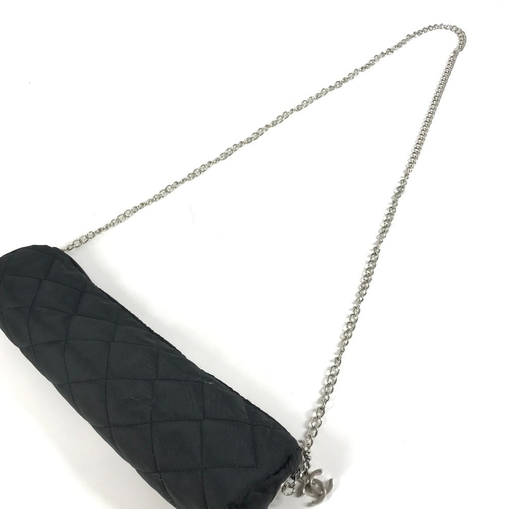 CHANEL CC ココマーク バイカラー 折り畳み傘 アンブレラ チェーンケース付き チェーンポーチ付き 傘 ナイロン ユニセックス ブラック
