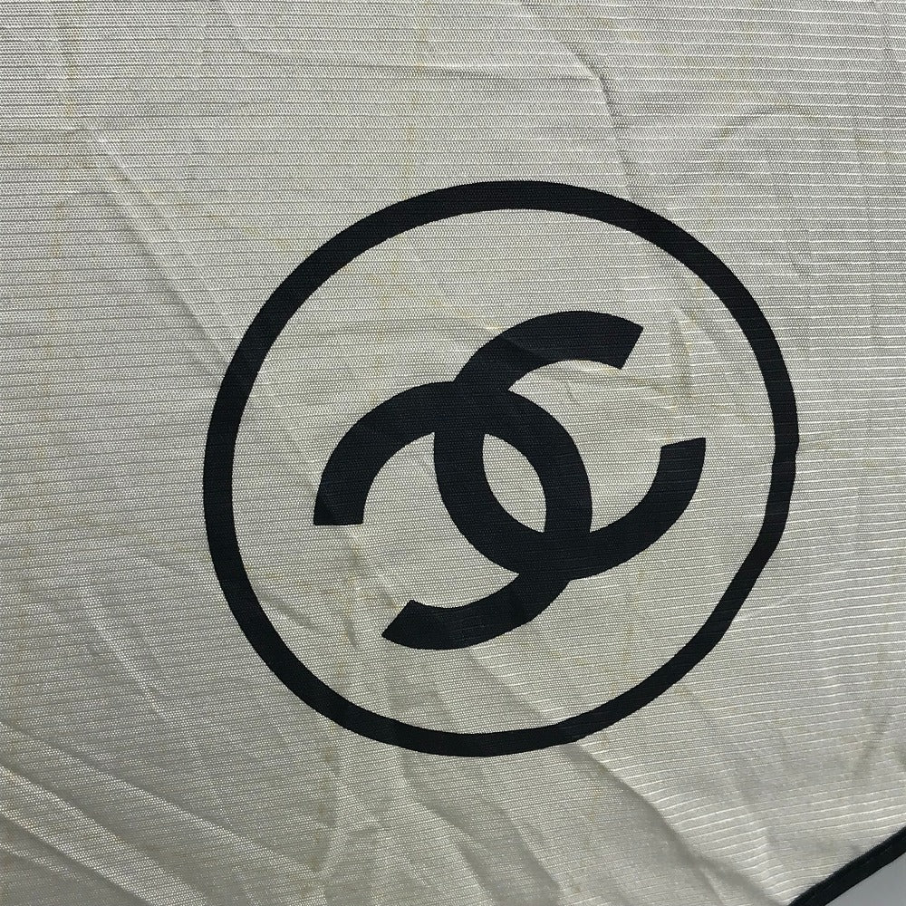 CHANEL CC ココマーク バイカラー 折り畳み傘 アンブレラ チェーンケース付き チェーンポーチ付き 傘 ナイロン ユニセックス ブラック