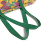 HERMES Vintage Bird Pattern Floral Pattern Bag Tote Bag Shoulder Bag Cotton Unisex Green