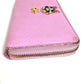 GUCCI 499337 BOSCO Long Wallet Round Zipper Leather Unisex Pink