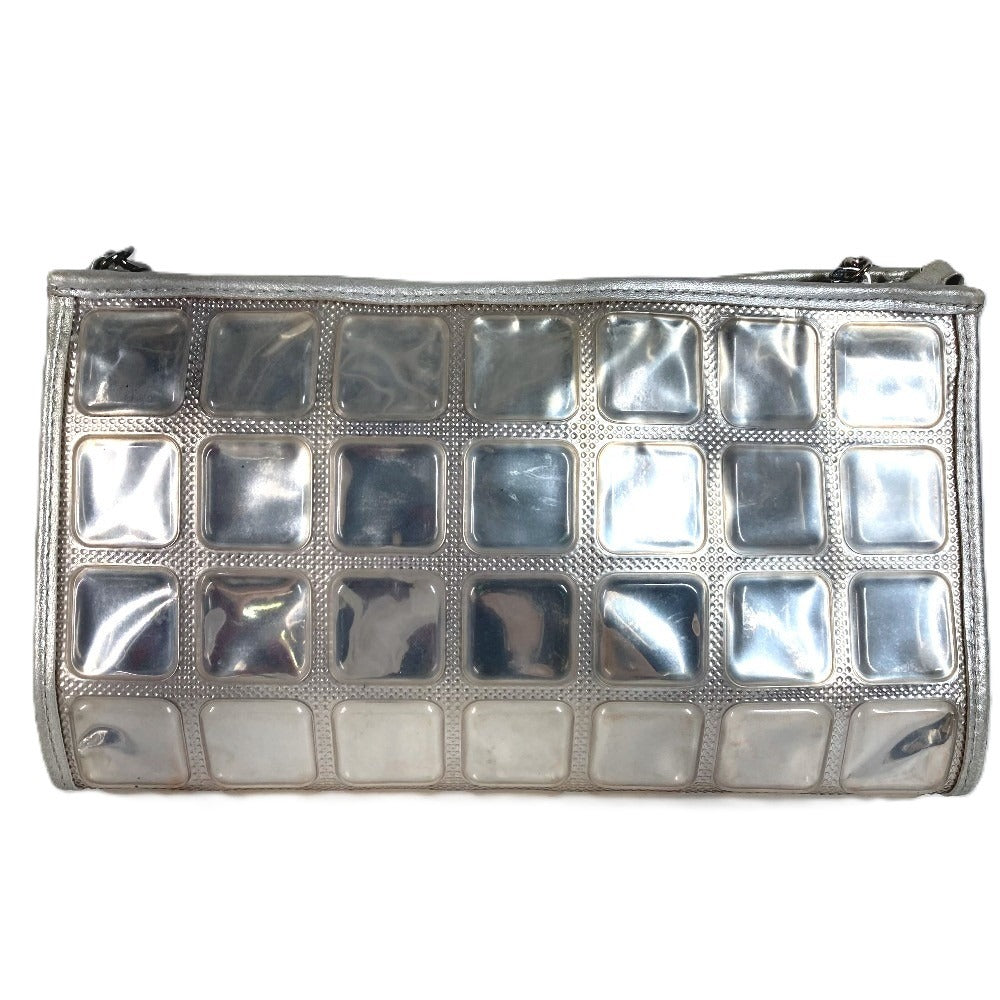 CHANEL アイスキューブ CC ココマーク ロゴ カバン チェーンバッグ 肩掛け アクセサリーポーチ ショルダーバッグ レザー ユニセックス シルバー