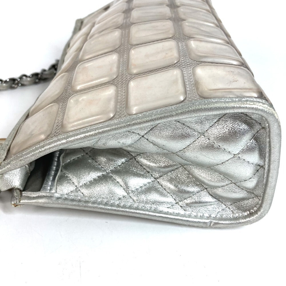 CHANEL アイスキューブ CC ココマーク ロゴ カバン チェーンバッグ 肩掛け アクセサリーポーチ ショルダーバッグ レザー ユニセックス シルバー