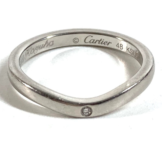 CARTIER Diamond Ballerine 1PD Accessory Jewelry Platinum Ring Pt950 Women's Silver