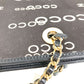 CHANEL ヴィンテージ CC ココマーク ロゴ フラットショッパー カバン チェーンバッグ 肩掛け トートバッグ Wチェーン ショルダーバッグ レザー/キャンバス ユニセックス ブラック
