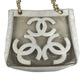 CHANEL ヴィンテージ CC ココマーク ロゴ トリプルココ Wチェーン カバン 肩掛け トートバッグ ポーチ付き ショルダーバッグ ビニール/レザー ユニセックス ホワイト