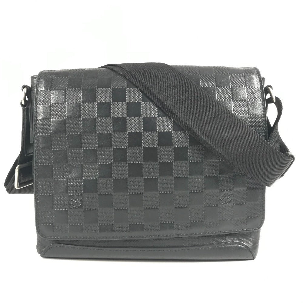 LOUIS VUITTON N41033 ダミエアンフィニ ディストリクトPM ディストリクトPM カバン フラップ 斜め掛け ショルダーバッグ ダミエアンフィニレザー ユニセックス オニキス ブラック