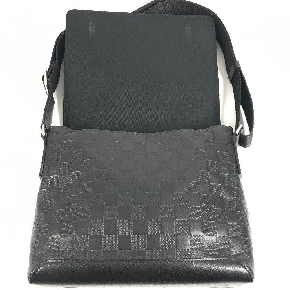 LOUIS VUITTON N41033 ダミエアンフィニ ディストリクトPM ディストリクトPM カバン フラップ 斜め掛け ショルダーバッグ ダミエアンフィニレザー ユニセックス オニキス ブラック