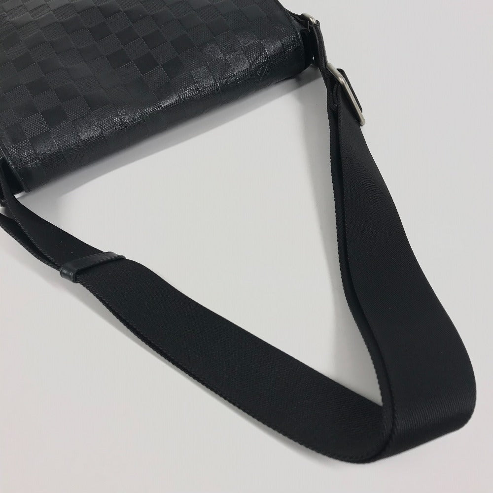 LOUIS VUITTON N41033 ダミエアンフィニ ディストリクトPM ディストリクトPM カバン フラップ 斜め掛け ショルダーバッグ ダミエアンフィニレザー ユニセックス オニキス ブラック