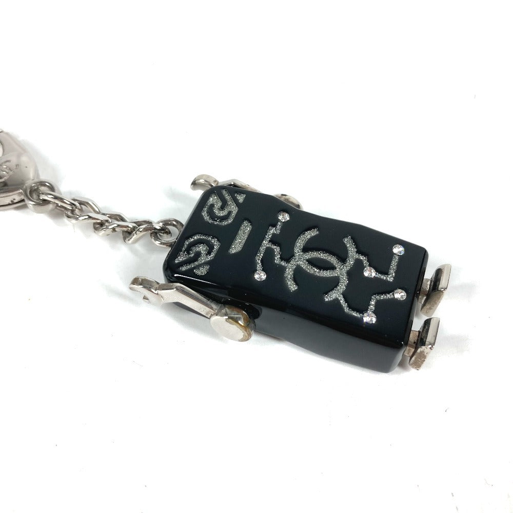 CHANEL 17S ロボット ラインストーン バッグチャーム キーホルダー プラスチック レディース ブラック