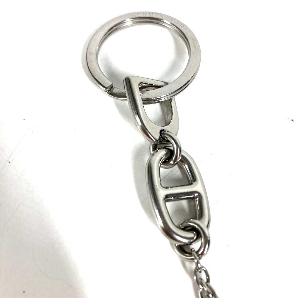 HERMES ボンヴォヤージュ チェーン バッグチャーム キーホルダー メタル ユニセックス シルバー