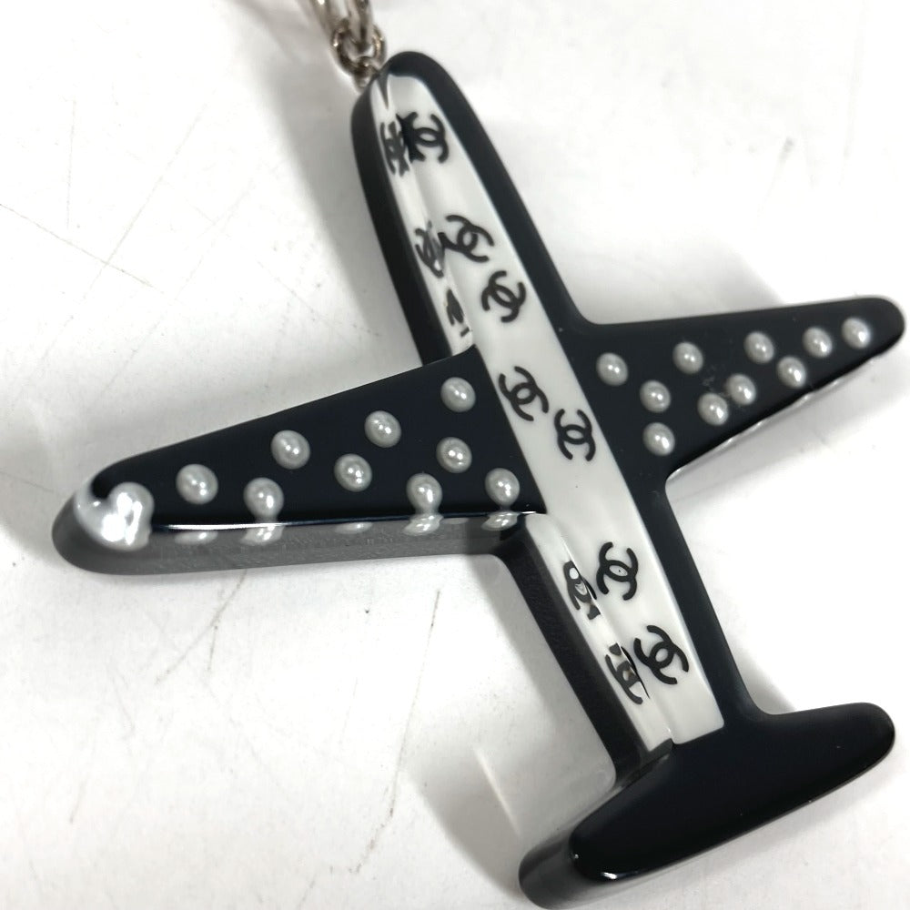 CHANEL 16S エアプレーン 飛行機 バッグチャーム キーホルダー プラスチック レディース ブラック