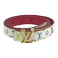 LOUIS VUITTON 不明 モノグラムマルチカラー サンチュールイニシャル アクセサリー バックル ボトムス用ベルト 細ベルト ベルト モノグラムマルチカラーキャンバス レディース ブロン ホワイト
