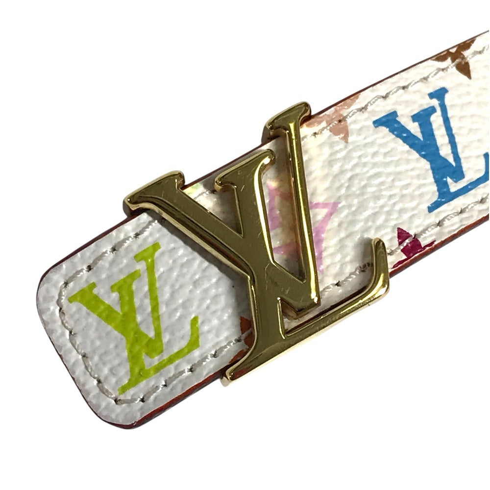 LOUIS VUITTON 不明 モノグラムマルチカラー サンチュールイニシャル アクセサリー バックル ボトムス用ベルト 細ベルト ベルト モノグラムマルチカラーキャンバス レディース ブロン ホワイト