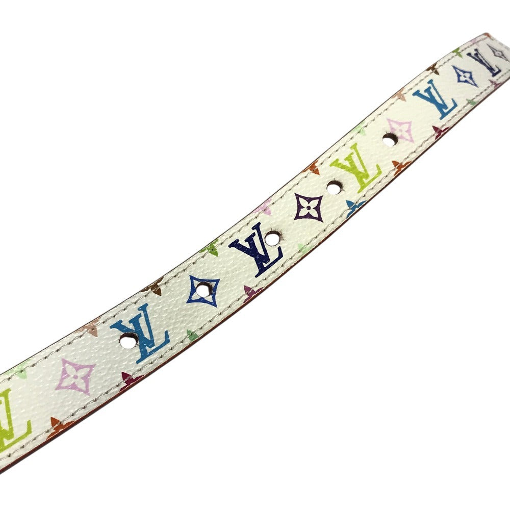 LOUIS VUITTON 不明 モノグラムマルチカラー サンチュールイニシャル アクセサリー バックル ボトムス用ベルト 細ベルト ベルト モノグラムマルチカラーキャンバス レディース ブロン ホワイト