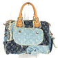 LOUIS VUITTON M95380 モノグラムデニム パッチワーク スピーディ30 スピーディ 30 ミニボストンバッグ ハンドバッグ モノグラムデニムキャンバス ユニセックス ブルー