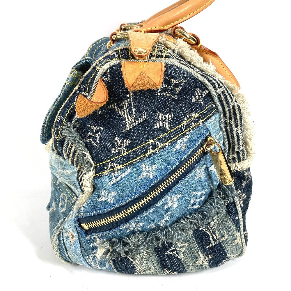 LOUIS VUITTON M95380 モノグラムデニム パッチワーク スピーディ30 スピーディ 30 ミニボストンバッグ ハンドバッグ モノグラムデニムキャンバス ユニセックス ブルー
