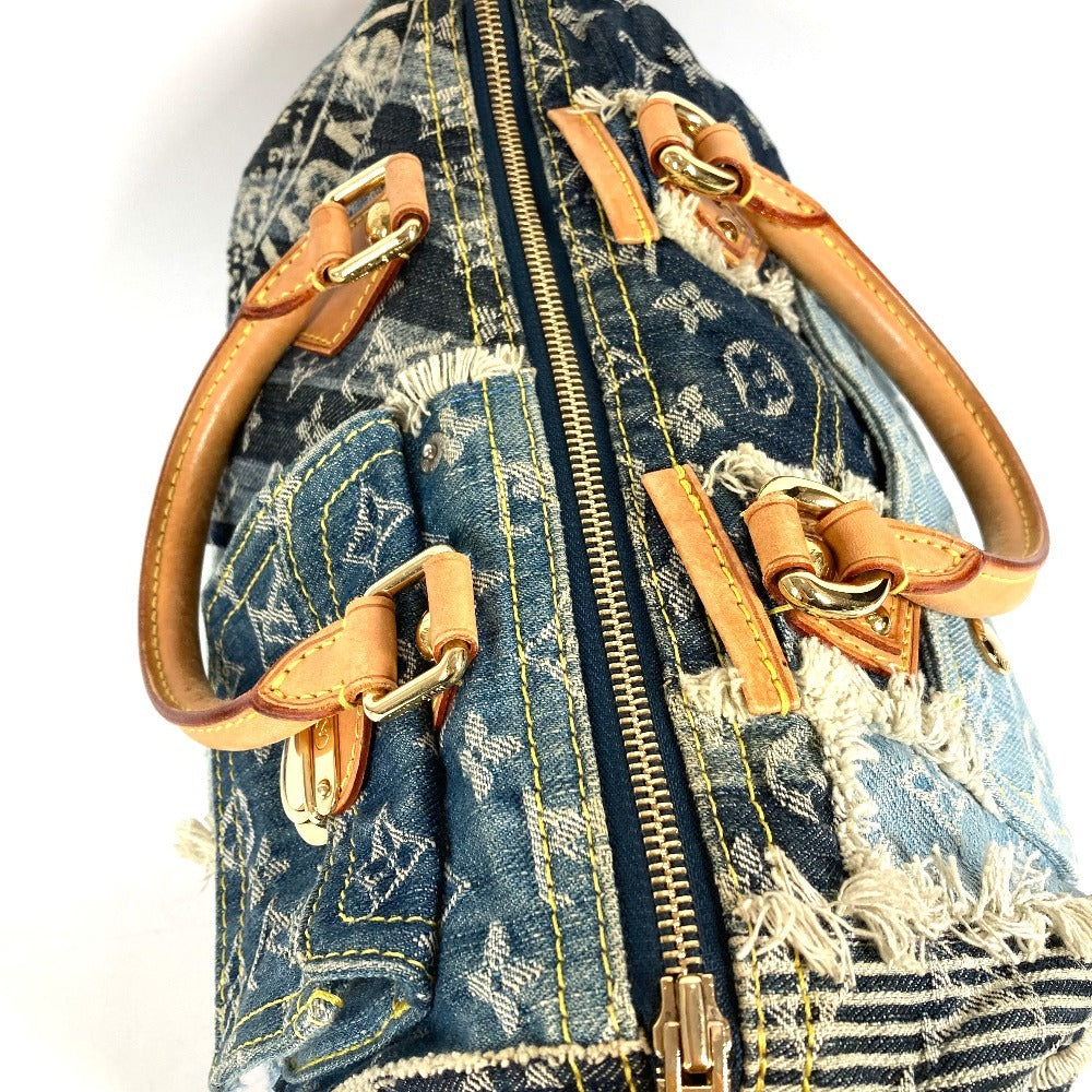 LOUIS VUITTON M95380 モノグラムデニム パッチワーク スピーディ30 スピーディ 30 ミニボストンバッグ ハンドバッグ モノグラムデニムキャンバス ユニセックス ブルー