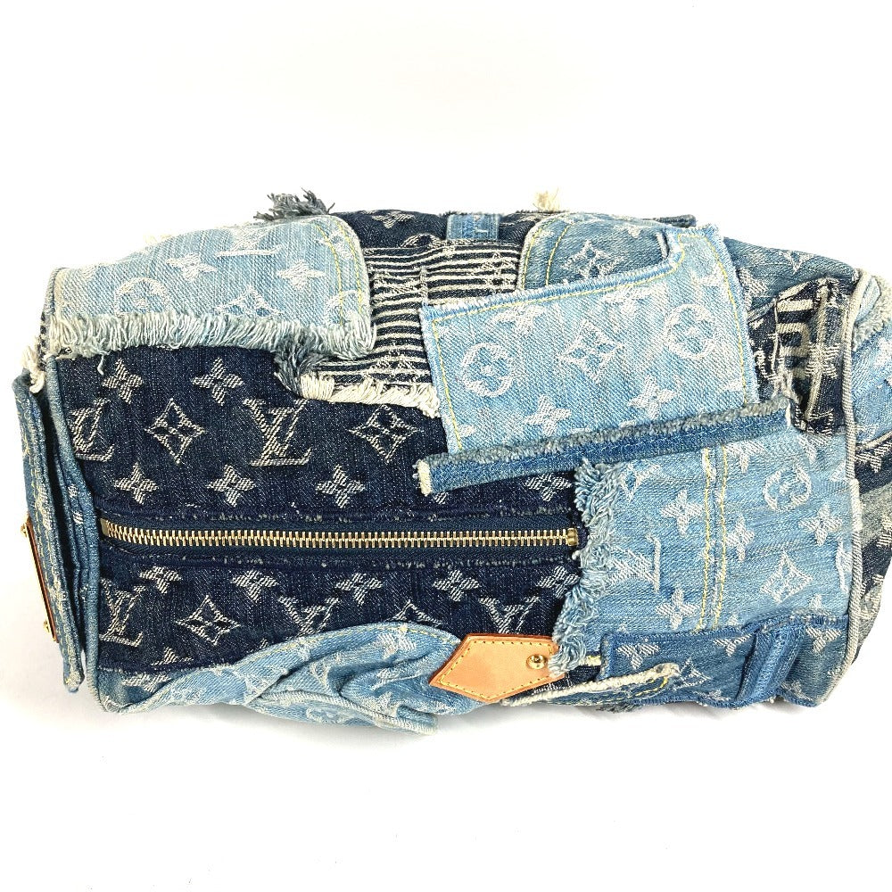 LOUIS VUITTON M95380 モノグラムデニム パッチワーク スピーディ30 スピーディ 30 ミニボストンバッグ ハンドバッグ モノグラムデニムキャンバス ユニセックス ブルー
