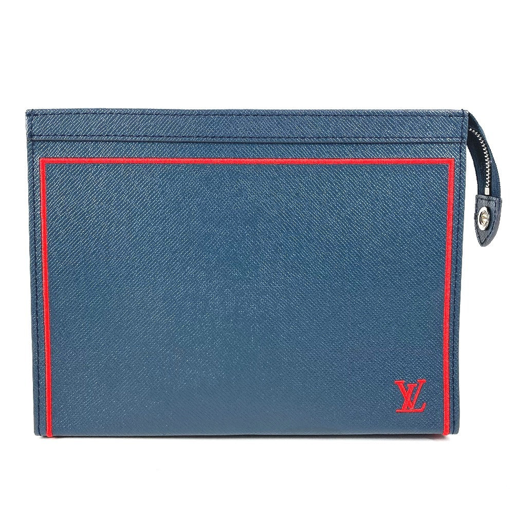 LOUIS VUITTON M63394 タイガ ポシェット ヴォワヤージュ カバン ポーチ バイカラー セカンドバッグ タイガレザー ユニセックス ネイビー
