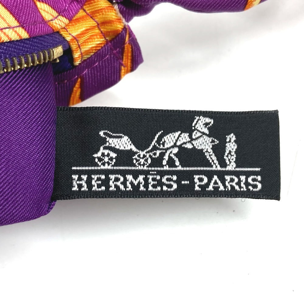 HERMES タイガー 虎 シルキーシティMM シルキーシティ MM カバン 斜め掛け ポーチ付き ショルダーバッグ シルク ユニセックス パープル