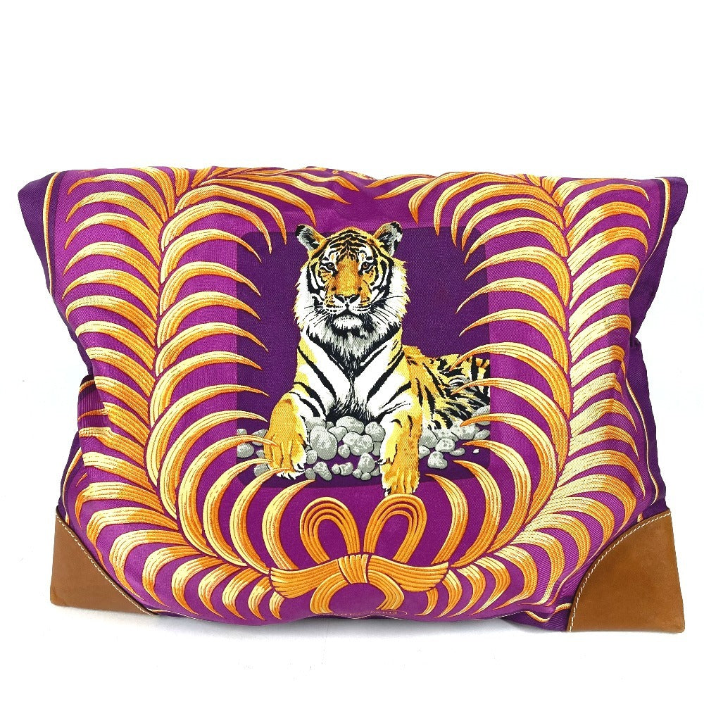 HERMES タイガー 虎 シルキーシティMM シルキーシティ MM カバン 斜め掛け ポーチ付き ショルダーバッグ シルク ユニセックス パープル