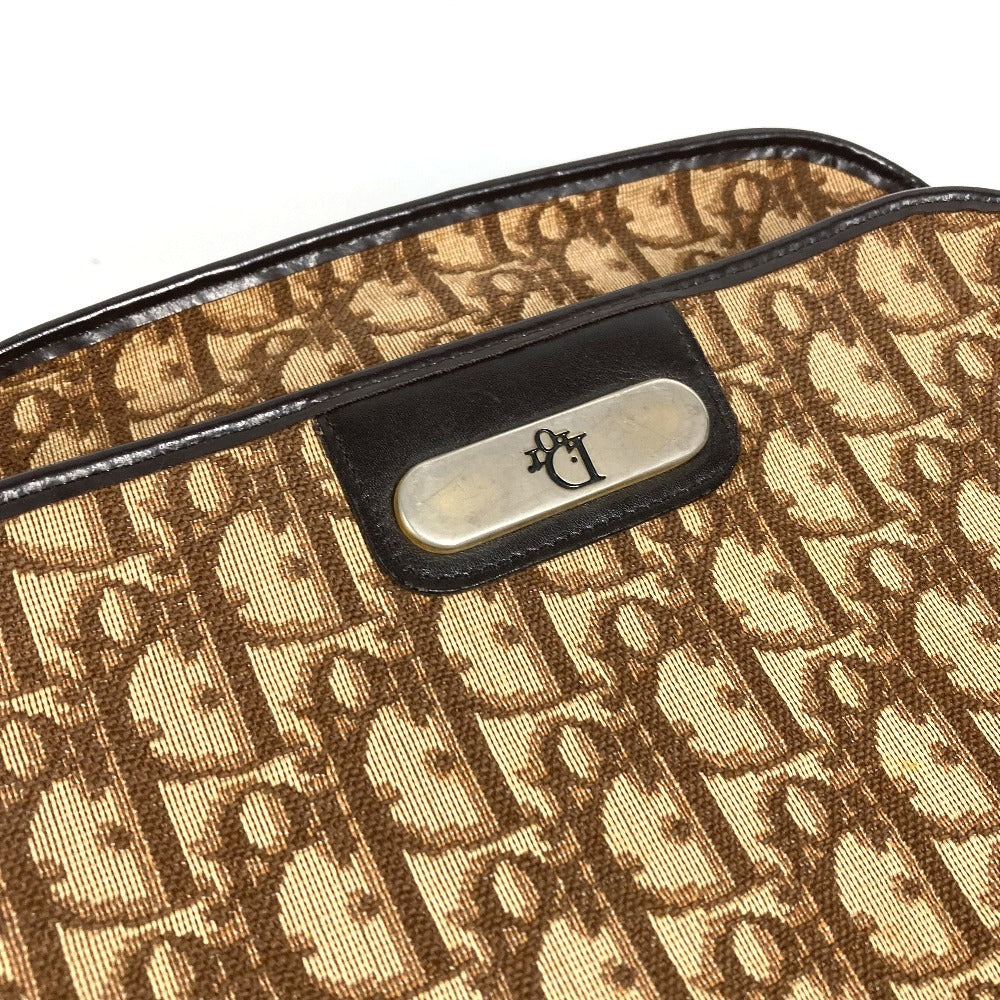 Dior ヴィンテージ ロゴ トロッター カバン ハンドバッグ 肩掛け ショルダーバッグ レザー/キャンバス ユニセックス ベージュ