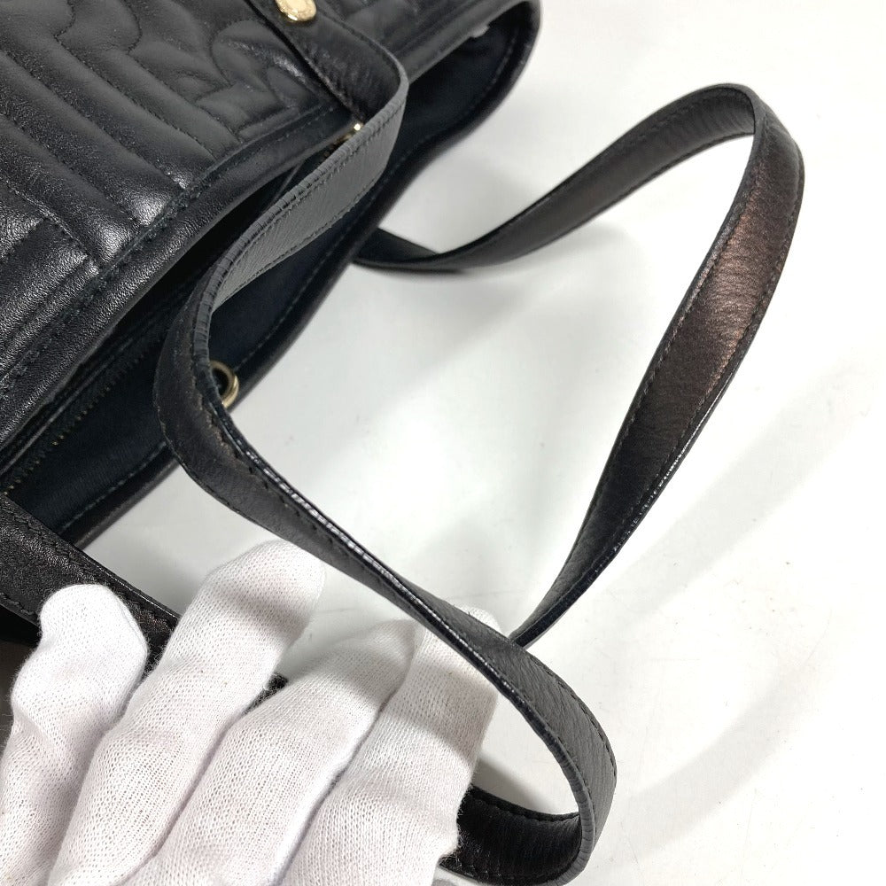 BVLGARI パレンテシ ロゴ カバン ハンドバッグ 肩掛け ショルダーバッグ レザー ユニセックス ブラック